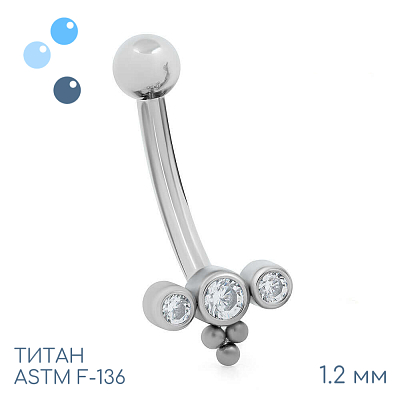 Микробанан для пирсинга Pixie 1.2 мм (16 G)